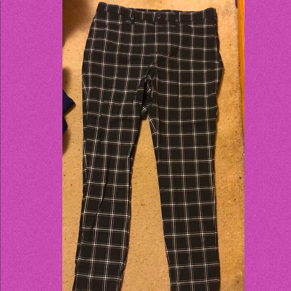 Plaid Skinny Pants